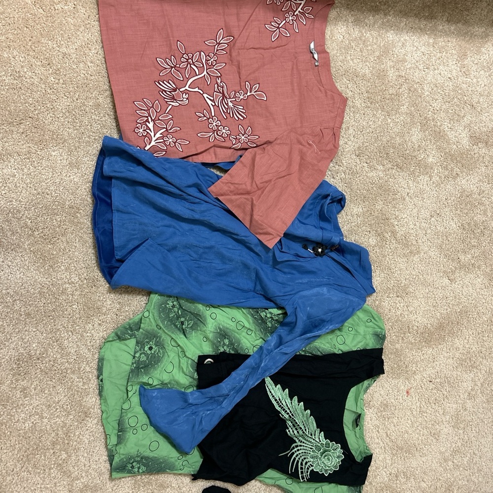 Vintage and Boho Long Sleeve Tops Set